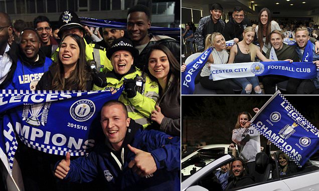 Leicester Juara EPL, Pendukungnya Pesta Pora Sambut Gelar Jawara Musim Ini